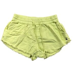 Roxy Shorts Womens XS Lime Green Frayed Hem Drawstring Cotton Casual 1109